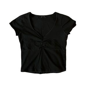 brandy melville black v neck gina top